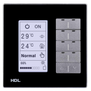 HDL-M/DLP04.1-A2-48 клавишная настенная панель KNX с экраном DLP, европейский стандарт (без шинного соединителя HDL-M/PCI.1-A), HDL
