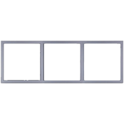 Рамка на 3 модуля серии Tile, горизонтальная установка, металл