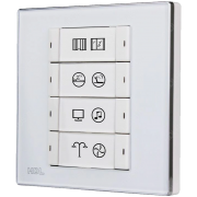 8-клавишная панель iFlex(EU), (без шинного соединителя HDLMPLPI.48-A), пластиковые кнопки, белое стекло