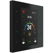 Панель управления Just Touch 8-кнопочная с сенсорным экраном 3,5", питание от шины KNX, 6 страниц, термостат, датчики температуры, влажности, освещенности, отображение CO2, 1 бинарный + 1 универсальный (беспот. контакт / NTС до 65.5 кОм) входы, 