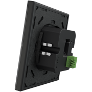 Сенсорный выключатель 2-х кнопочный, питание от шины KNX, термостат, датчики температуры, влажности, освещенности, 1 бинарный + 1 универсальный (беспот. контакт / NTС до 65.5 кОм) входы, подсветка