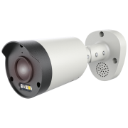 TSI-Pe85FD - Активная Защита, IP видеокамера уличная цилиндрическая восьмимегапиксельная, со встроенной сиреной и красно-синим стробоскопом, с ИК и белой подсветкой