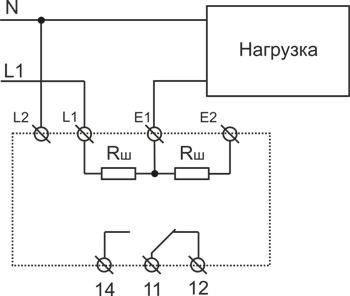 Схема подключения РКТ-1 AC исполнения при измерении тока до 5А